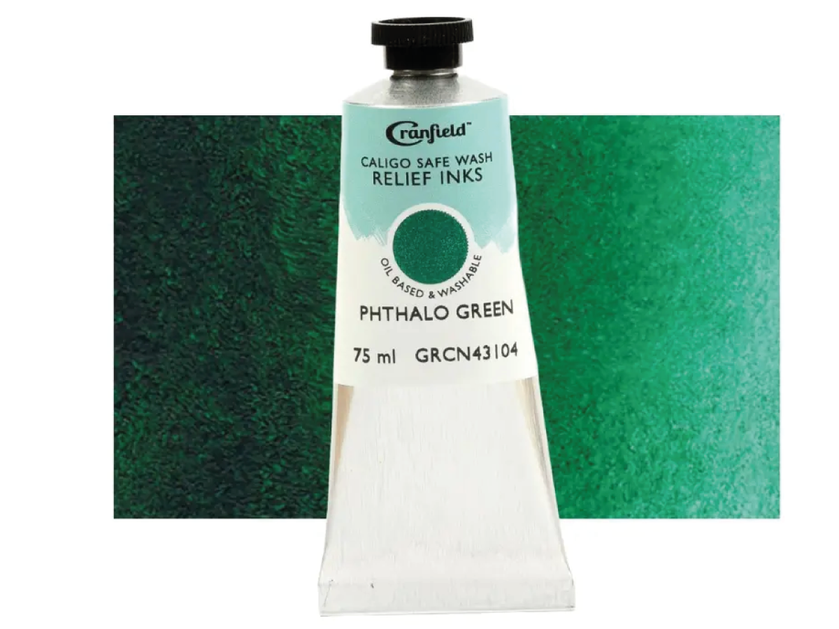 CRANFIELD CALIGO SAFE WASH RELIEF INK 75ML PHTHALO GREEN 112 1
