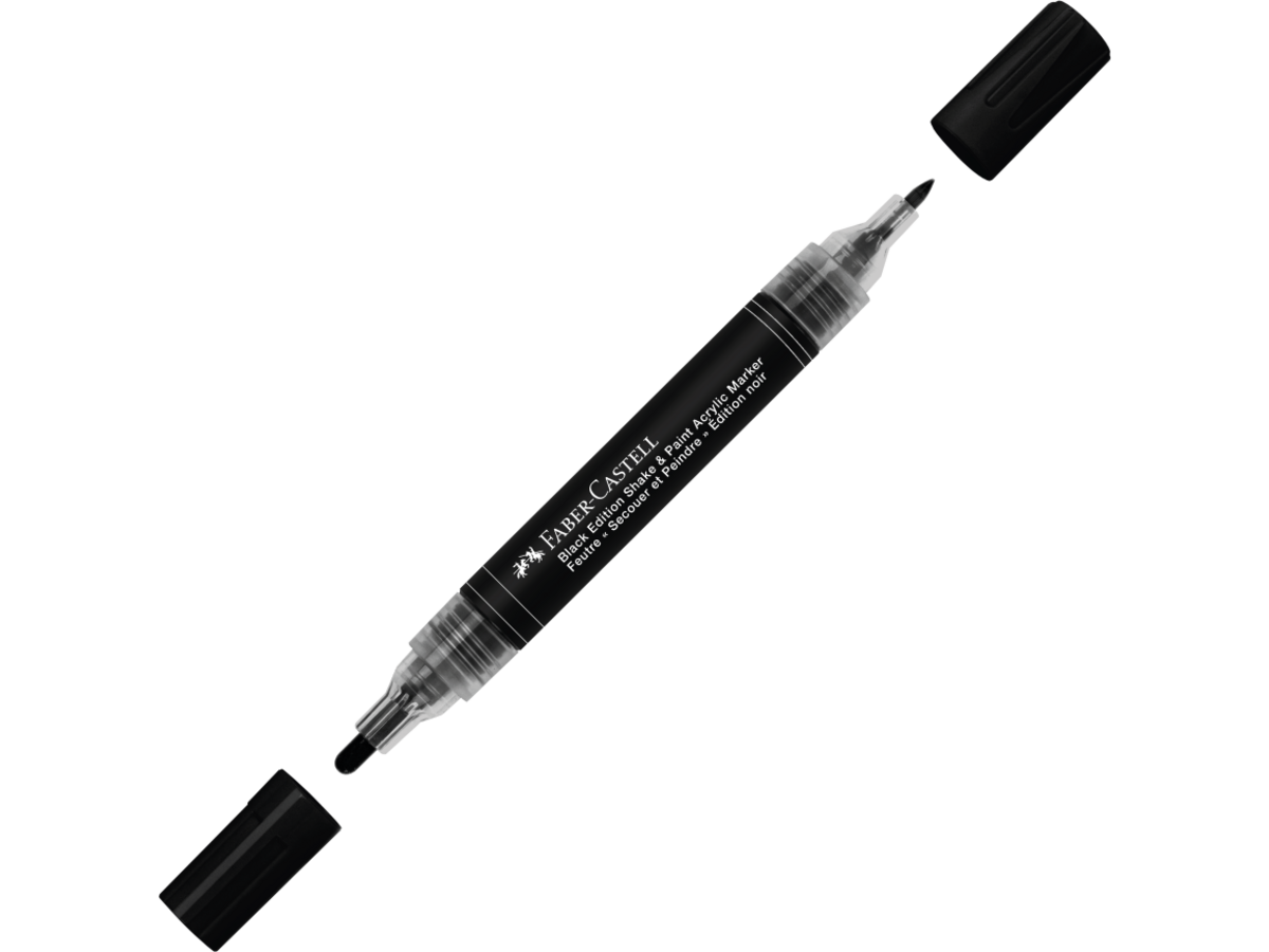 FABER-CASTELL SHAKE & PAINT  BLACK EDITION  ACRYLIC MARKER SCHWARZ 1