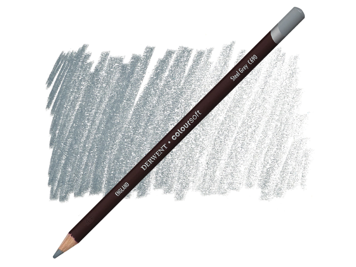 DERWENT COLOURSOFT BUNTSTIFT 690 STEEL GRAU 1