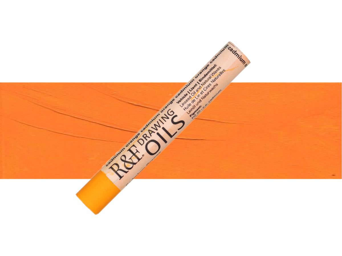 R&F DRAWING OIL STICK 12ML CADMIUM ORANGE 105 1