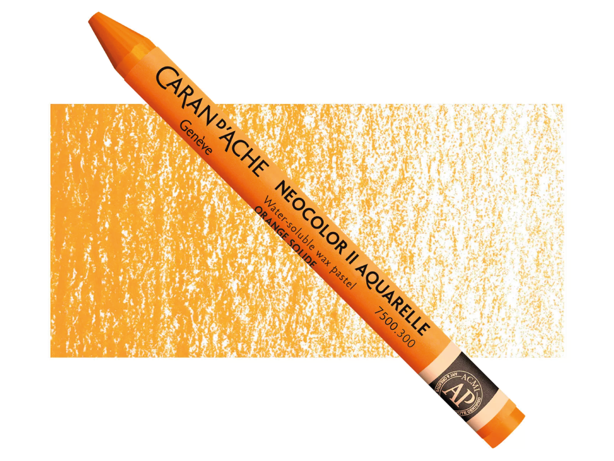 NEOCOLOR II WASSERVERMALBARE WACHSMALSTIFTE EINZELN 300 ECHTORANGE 1