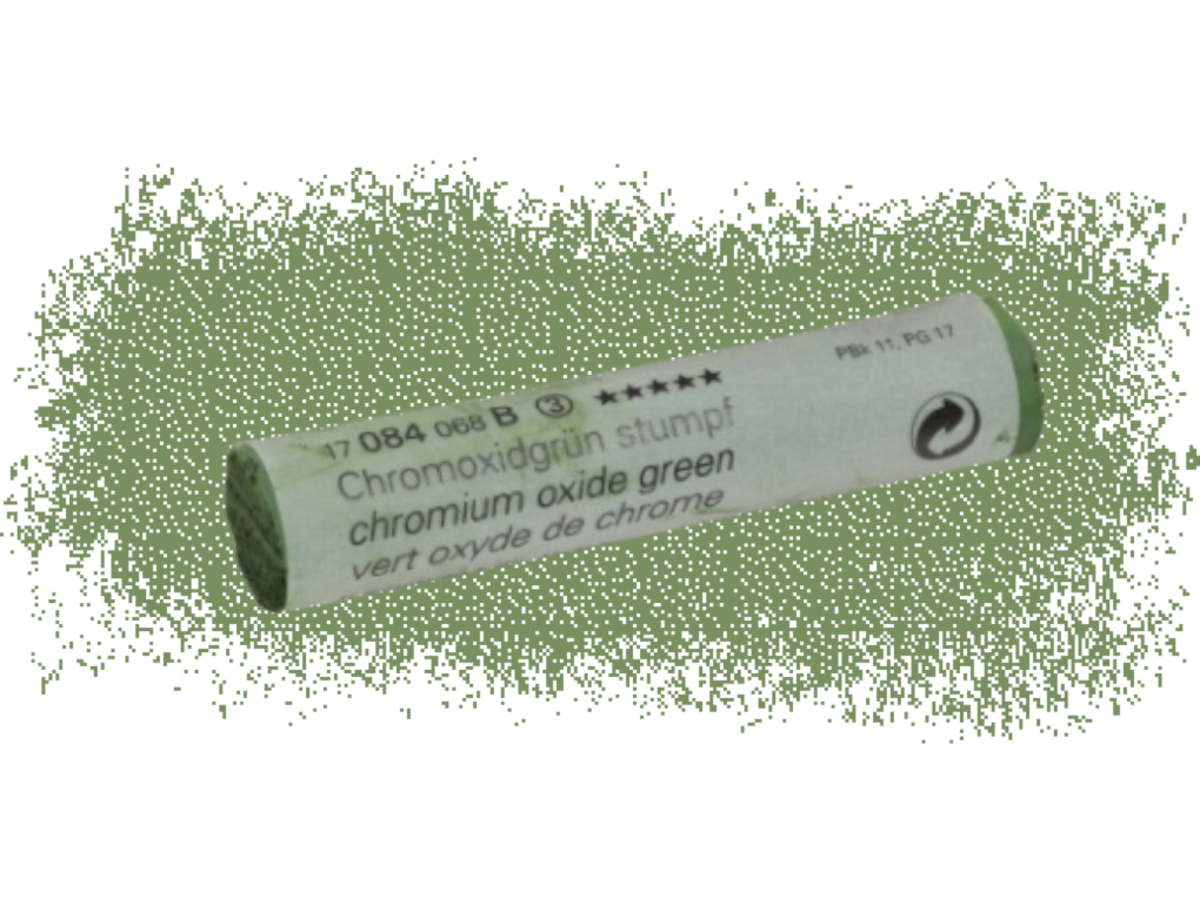 SCHMINCKE WEICHE KÜNSTLER PASTELLFARBE CHROMOXIDGRÜN STUMPF 084B 1