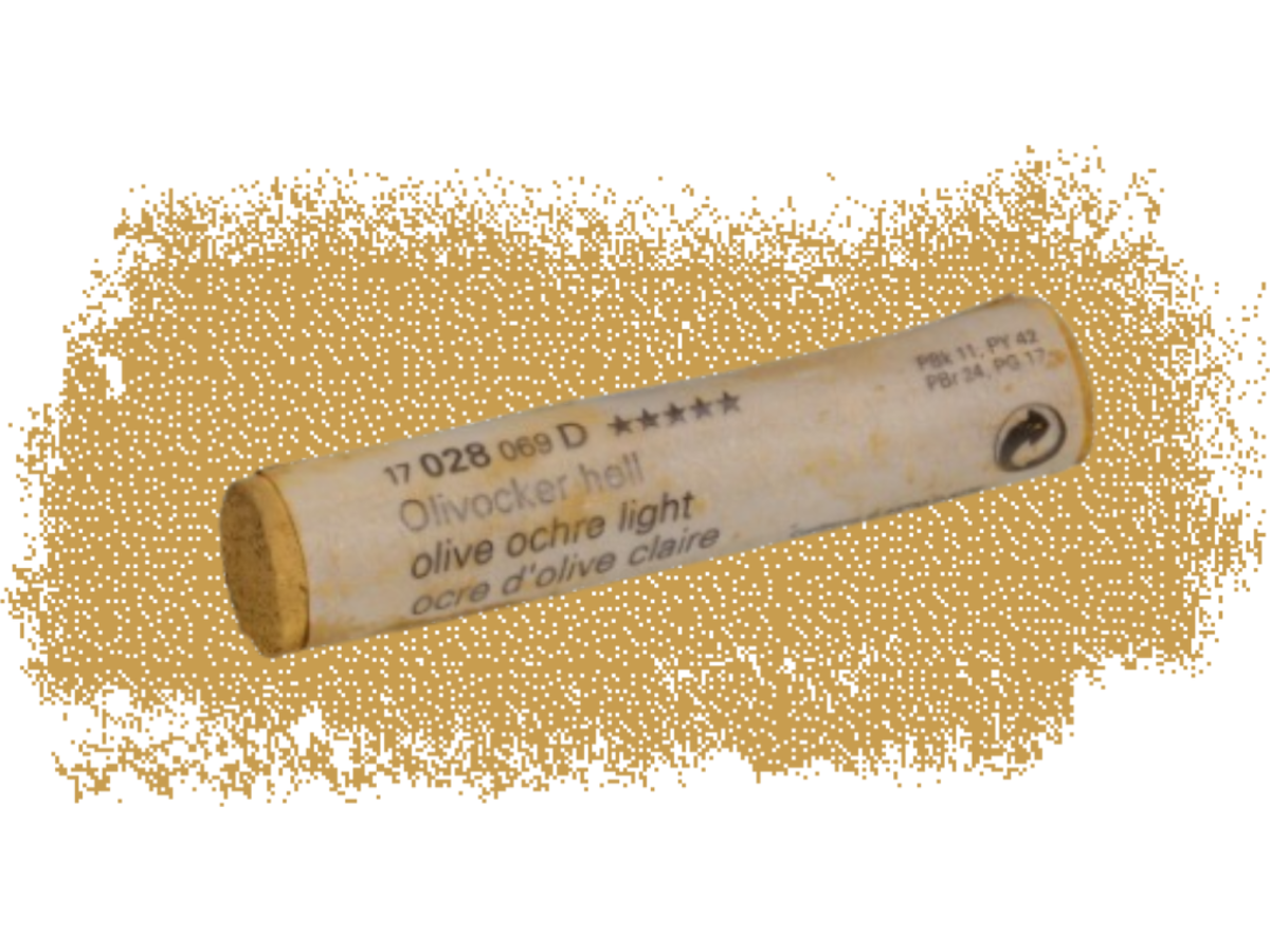 SCHMINCKE WEICHE KÜNSTLER PASTELLFARBE OLIVOCKER HELL 028D 1