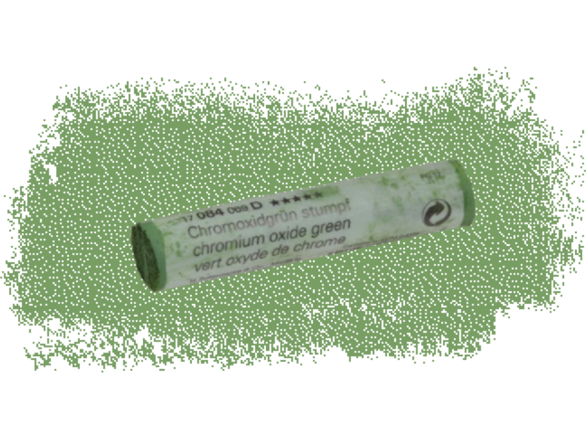 SCHMINCKE WEICHE KÜNSTLER PASTELLFARBE CHROMOXIDGRÜN STUMPF 084D 1