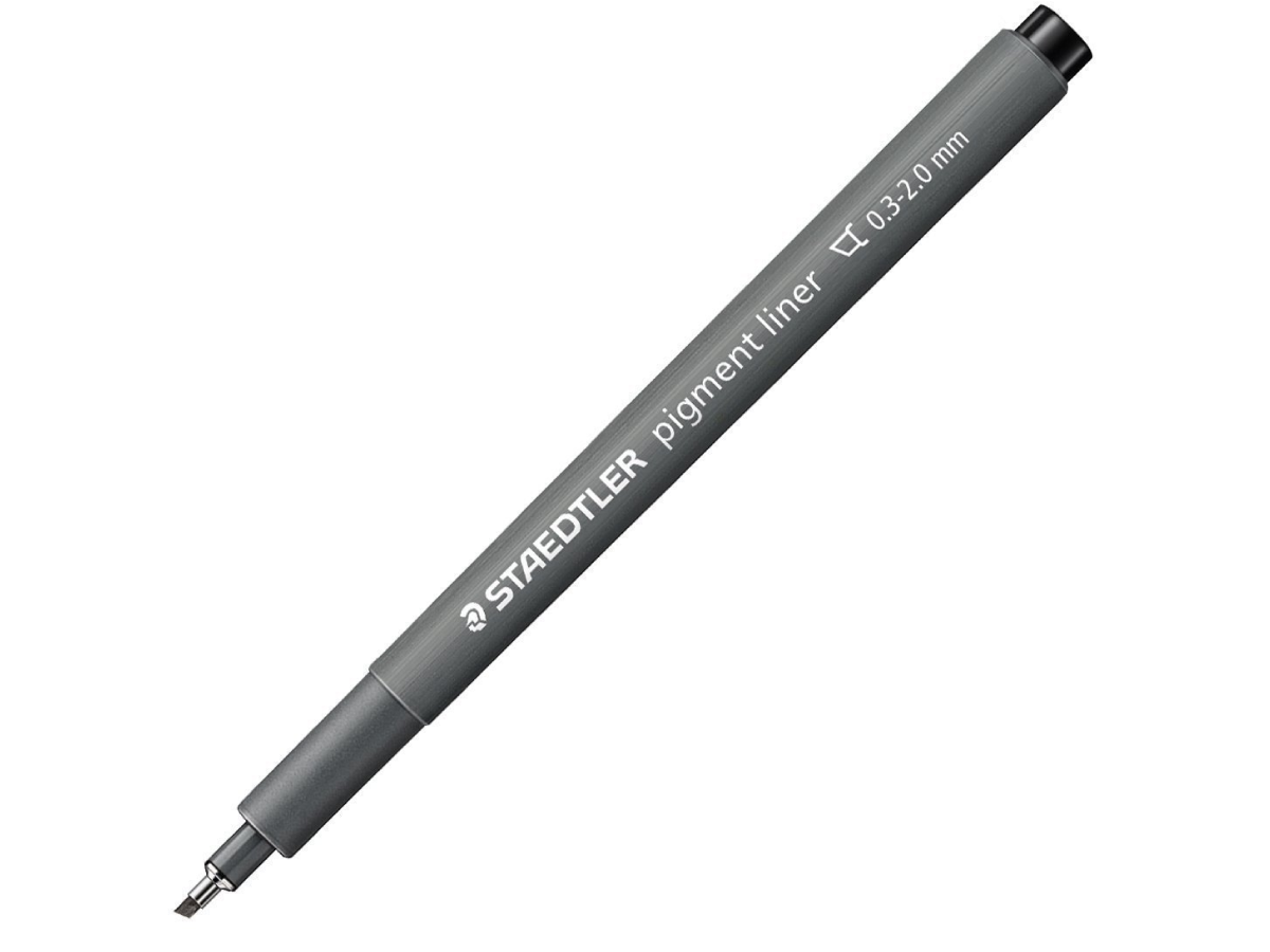 STAEDTLER PIGMENT FINELINER 308 KEILSPITZE SCHWARZ 1