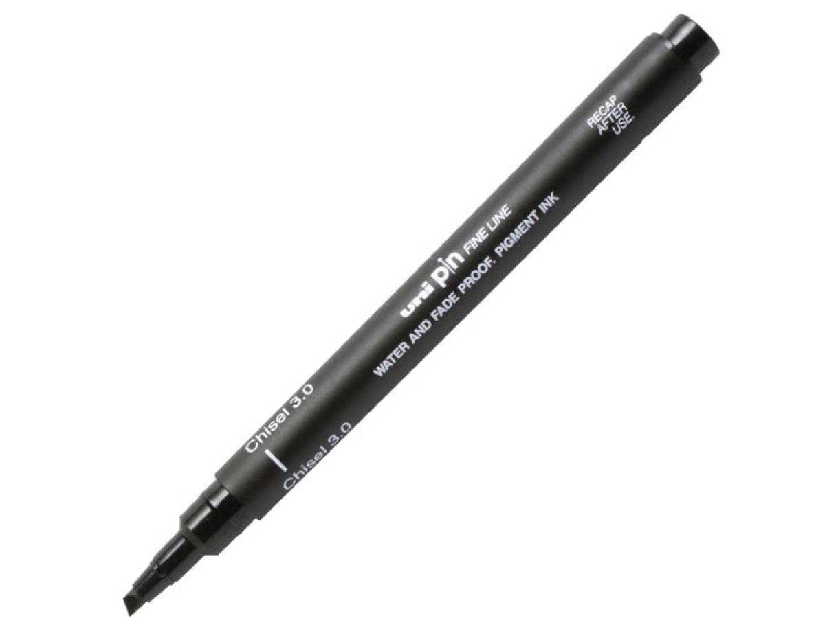 UNI PIN FINELINER CHISEL 3.0  KEILSPITZE SCHWARZ 1
