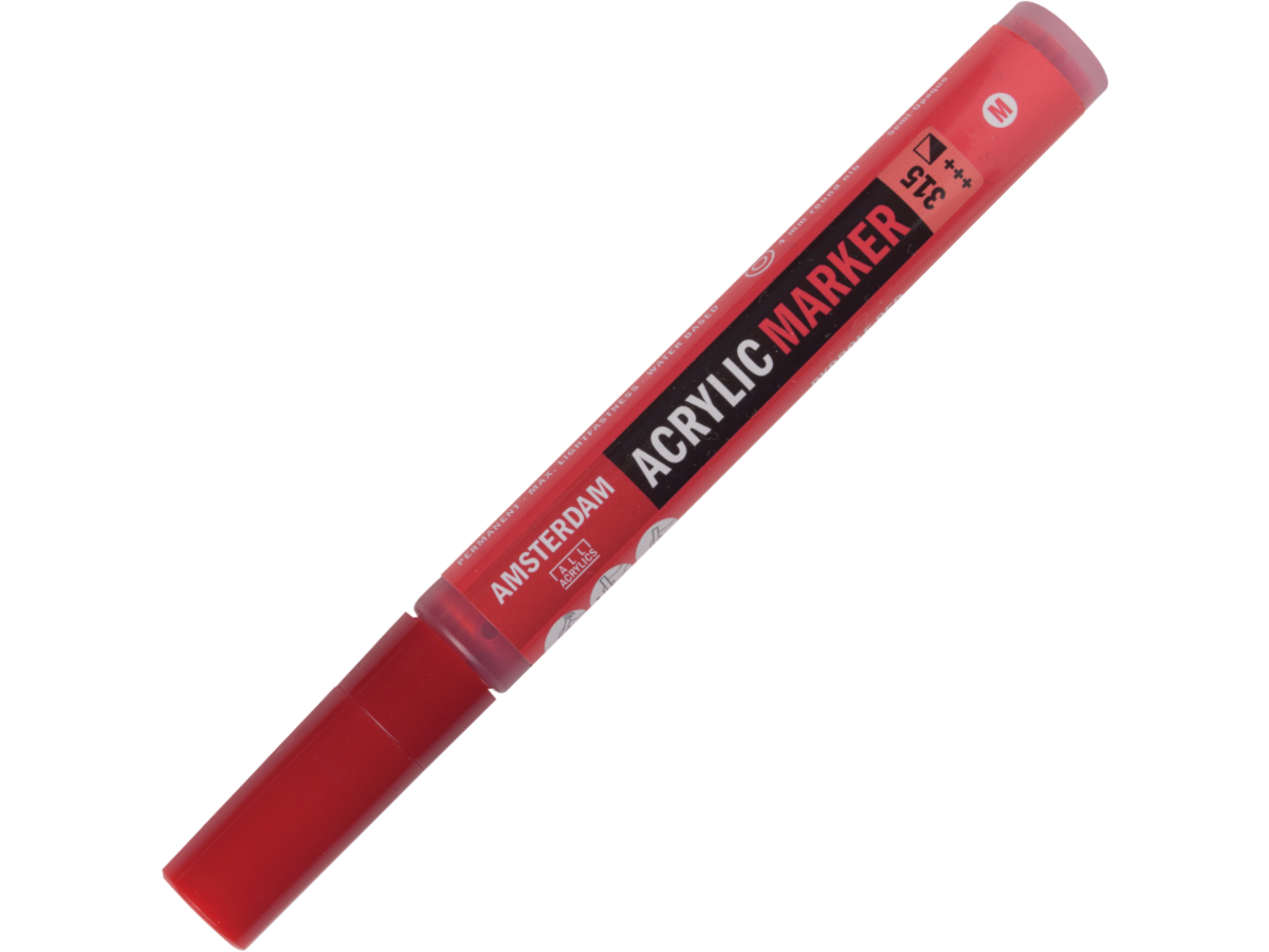 AMSTERDAM ACRYL MARKER 3-4MM RUND PYRROLROT 1