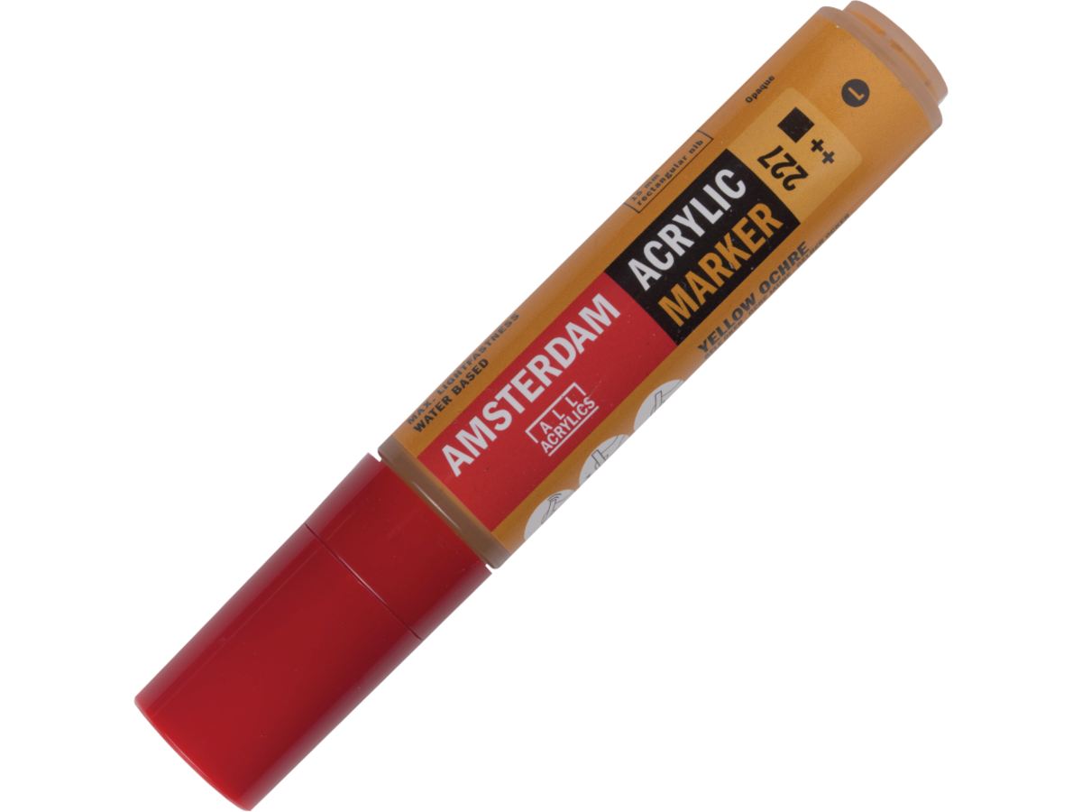 AMSTERDAM ACRYL MARKER 15MM KANTIG GELBER OCKER 1