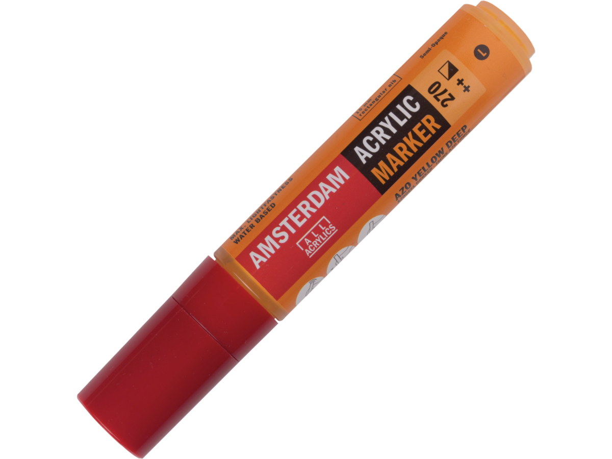AMSTERDAM ACRYL MARKER 15MM KANTIG AZO GELB DUNKEL 1