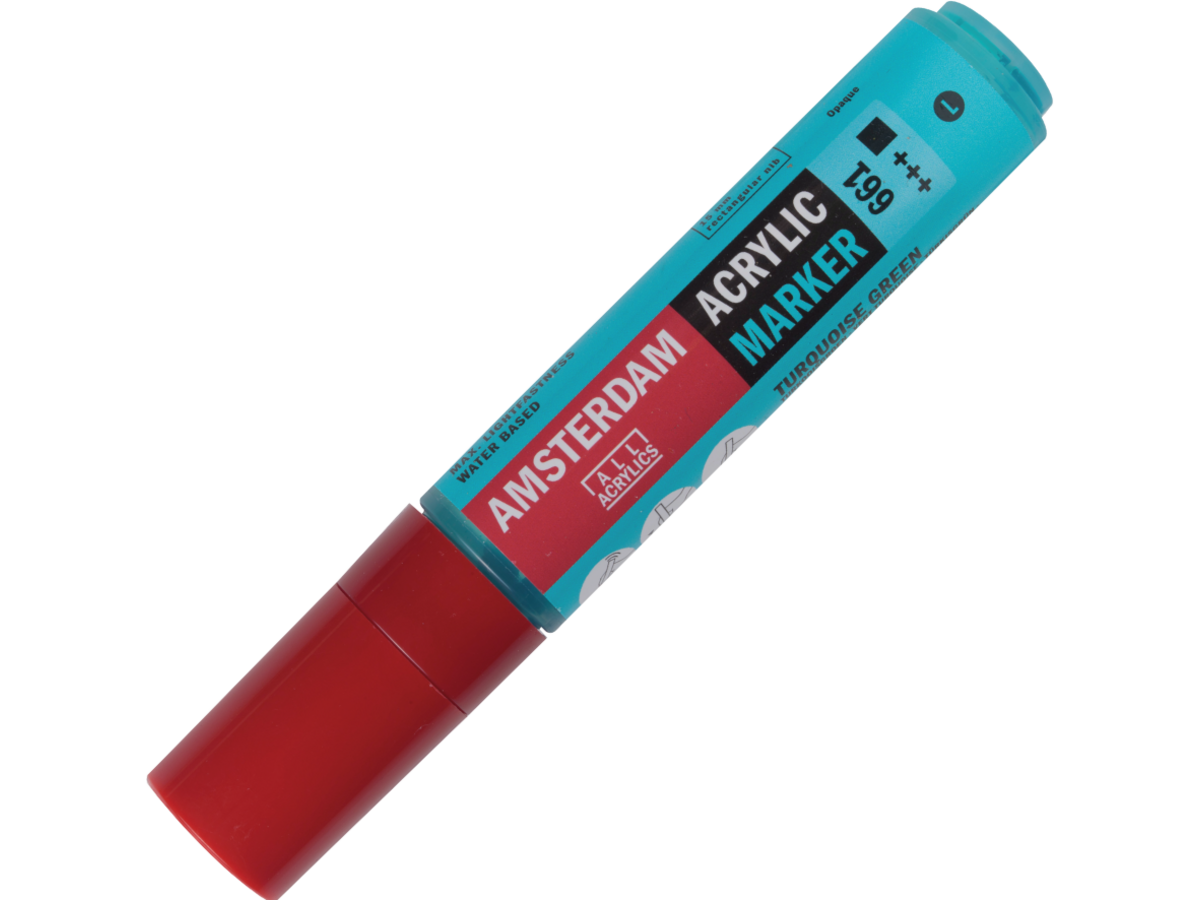 AMSTERDAM ACRYL MARKER 15MM KANTIG TÜRKISGRÜN 1