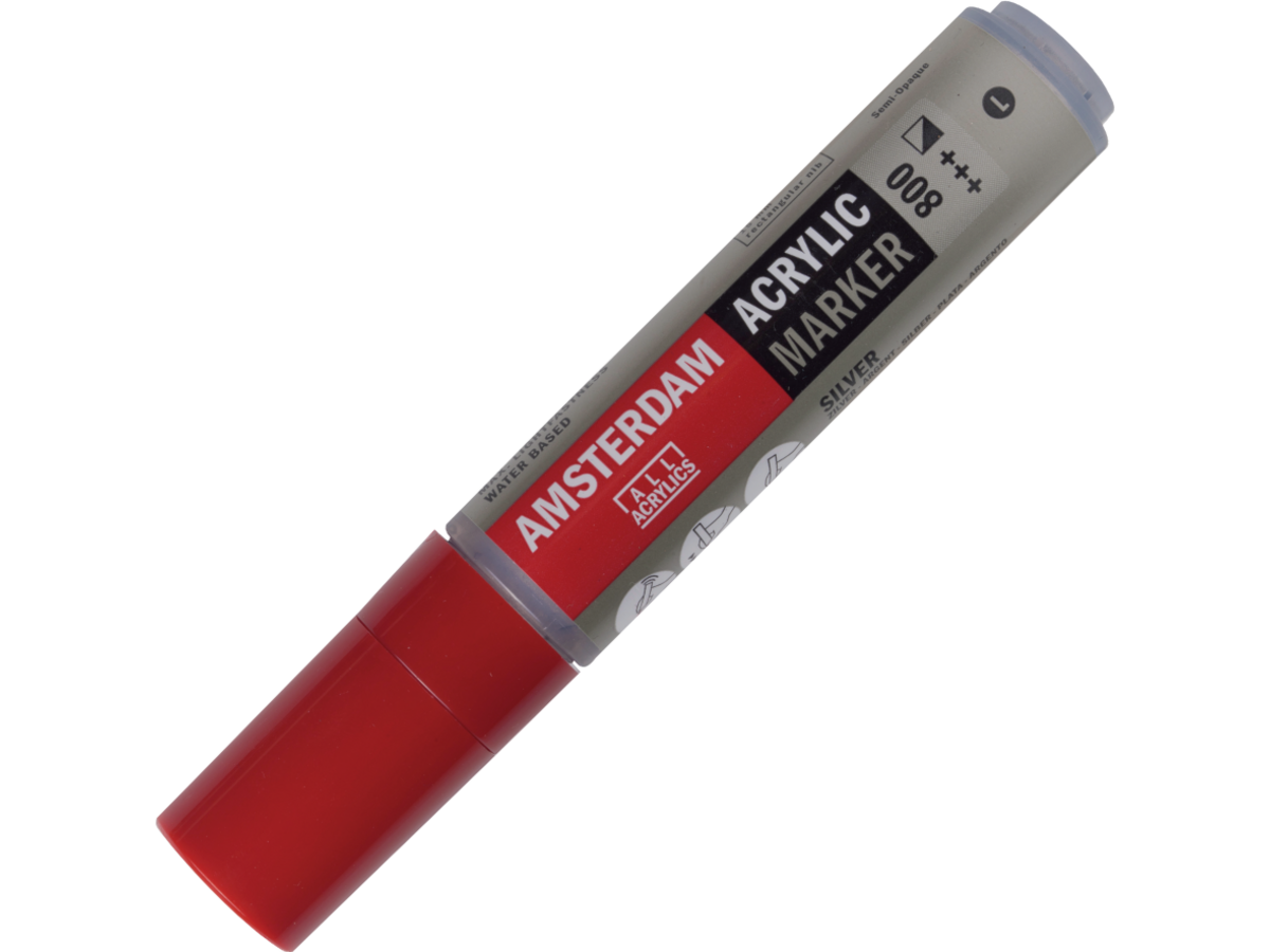 AMSTERDAM ACRYL MARKER 15MM KANTIG SILBER 1