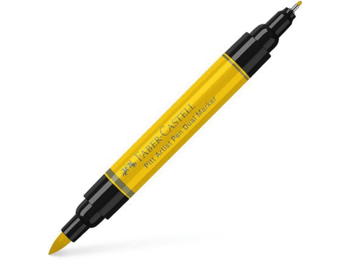 FABER-CASTELL PITT ARTIST PEN DUO MARKER 107 CADMIUMGEEL PER STUK 1