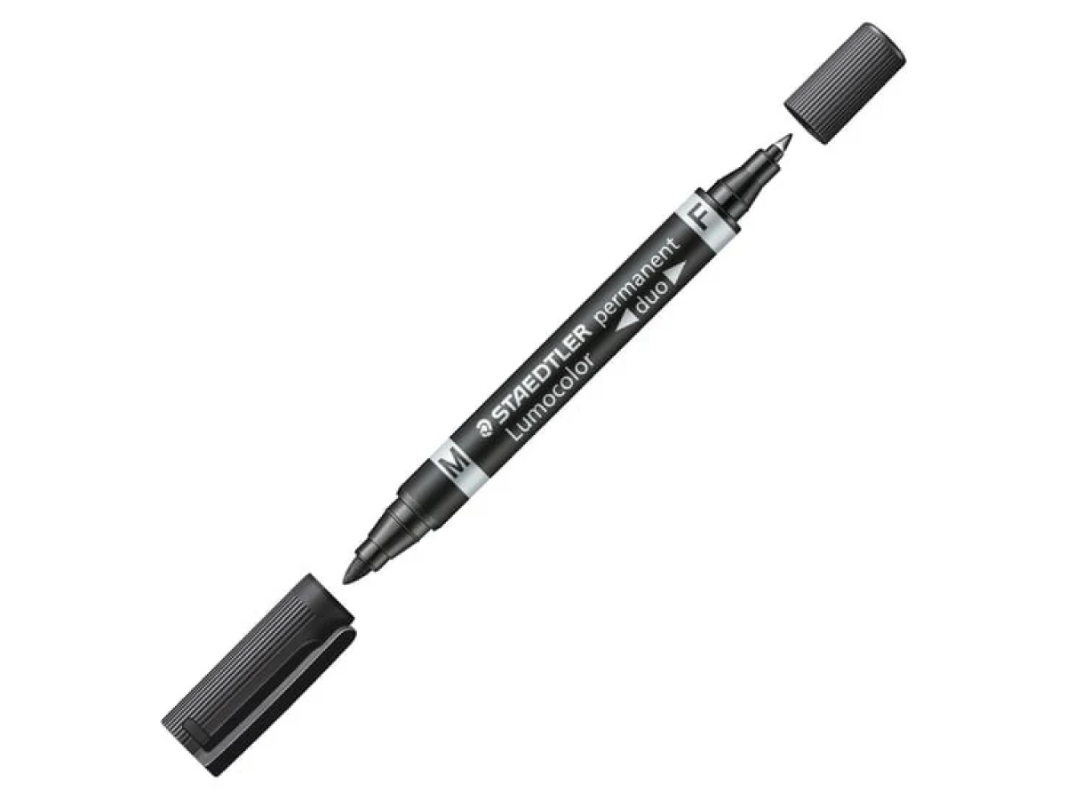 STAEDTLER LUMOCOLOR PERMANENT DUO F/M 348 ZWART 1