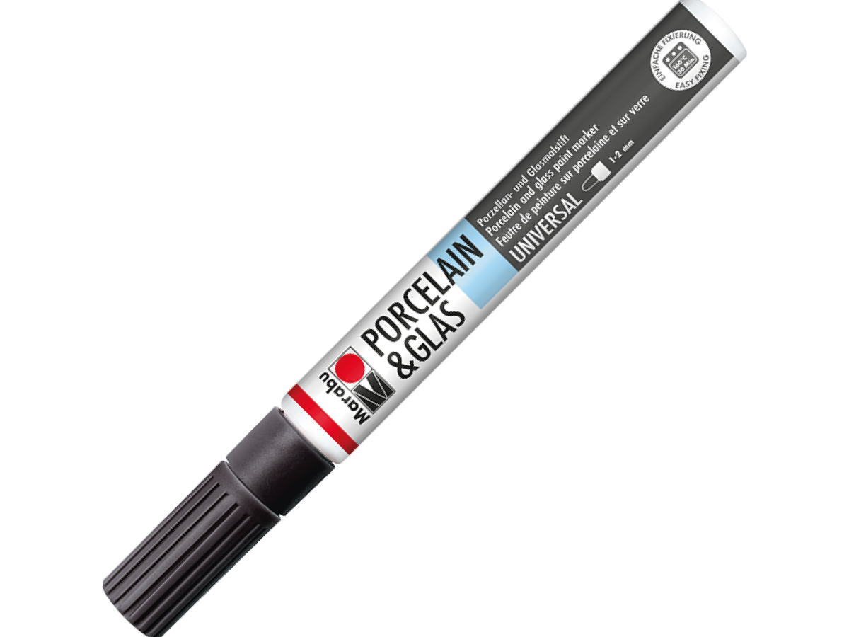 MARABU PORZELLAN + GLAS PAINTER 1-2MM 073 SCHWARZ 1