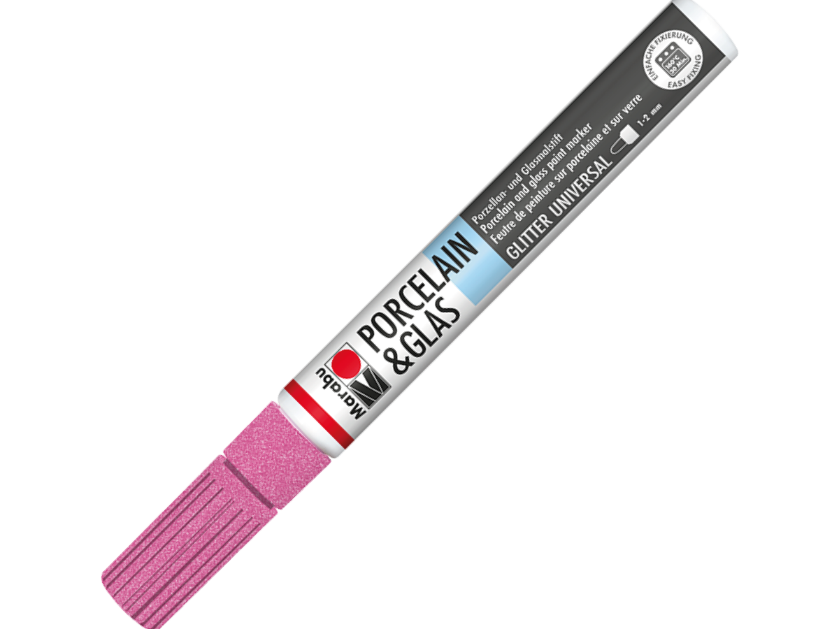 MARABU PORZELLAN + GLAS PAINTER 1-2MM 533 GLITTER-ROSA 1
