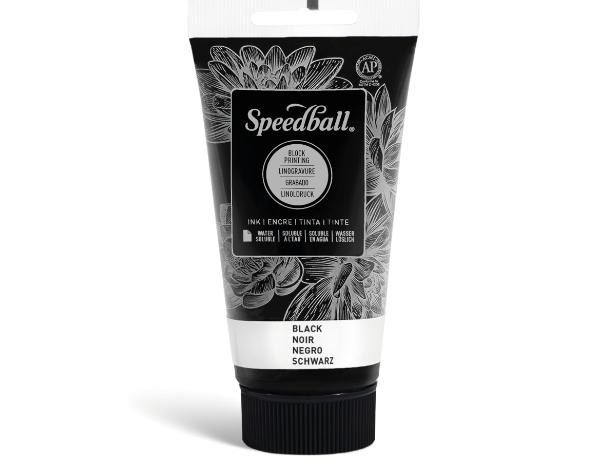 SPEEDBALL WATER-SOLUBLE BLOCKPRINTING INK 75ML SCWARZ 1