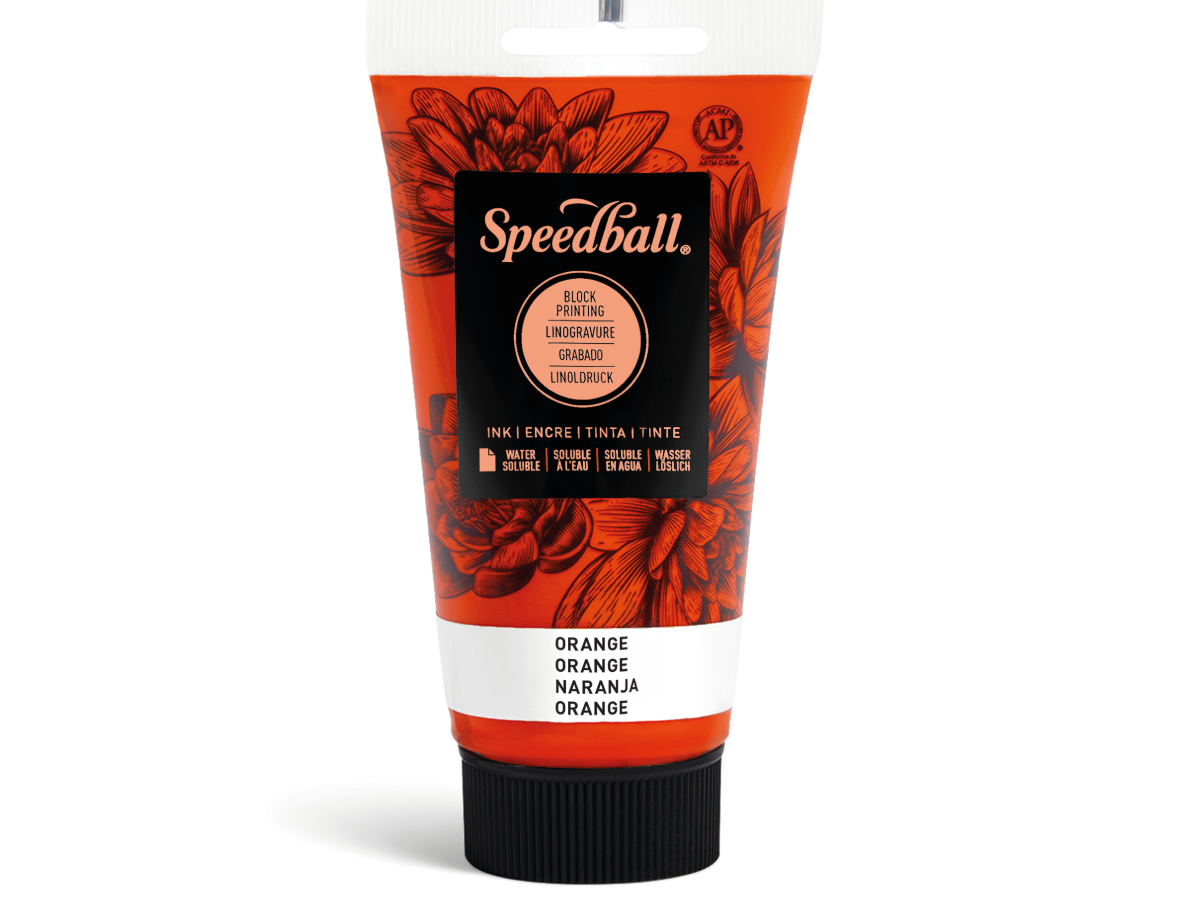 SPEEDBALL WATER-SOLUBLE BLOCKPRINTING INK 75ML ORANGE 1