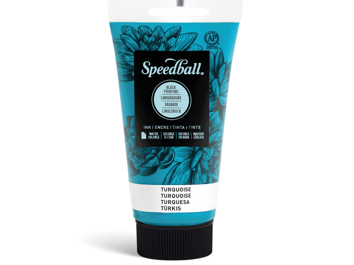 SPEEDBALL WATER-SOLUBLE BLOCKPRINTING INK 75ML TÜRKIS 010 1