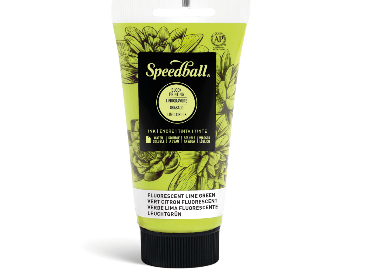SPEEDBALL WATER-SOLUBLE BLOCKPRINTING INK 75ML LEUCHTGRÜN 1