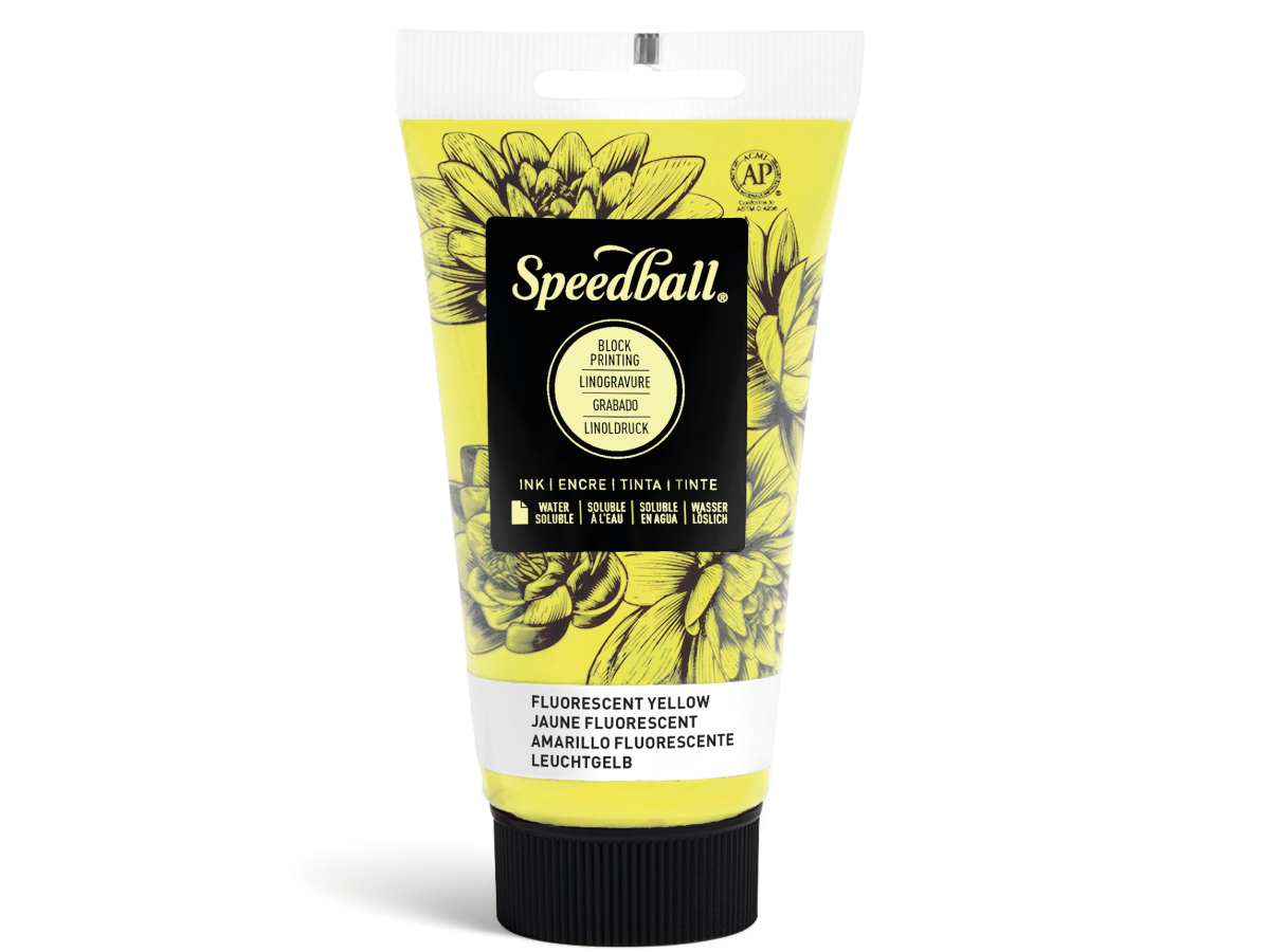SPEEDBALL WATER-SOLUBLE BLOCKPRINTING INK 75ML LEUCHTGELB 1