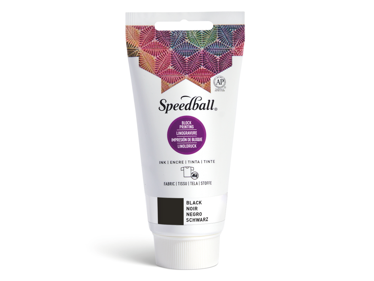 SPEEDBALL FABRIC BLOCKPRINTING INK 75ML BLACK 1
