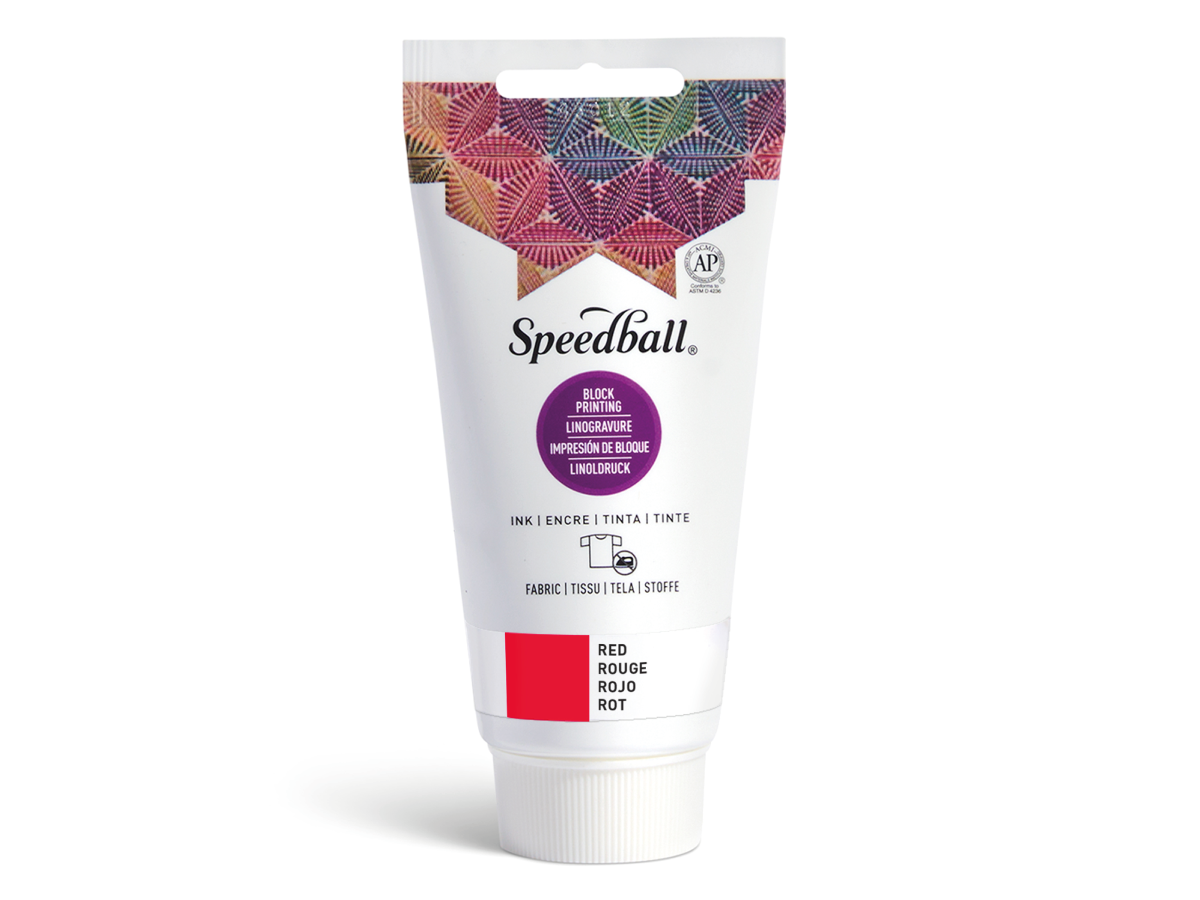 SPEEDBALL FABRIC BLOCKPRINTING INK 75ML RED 1