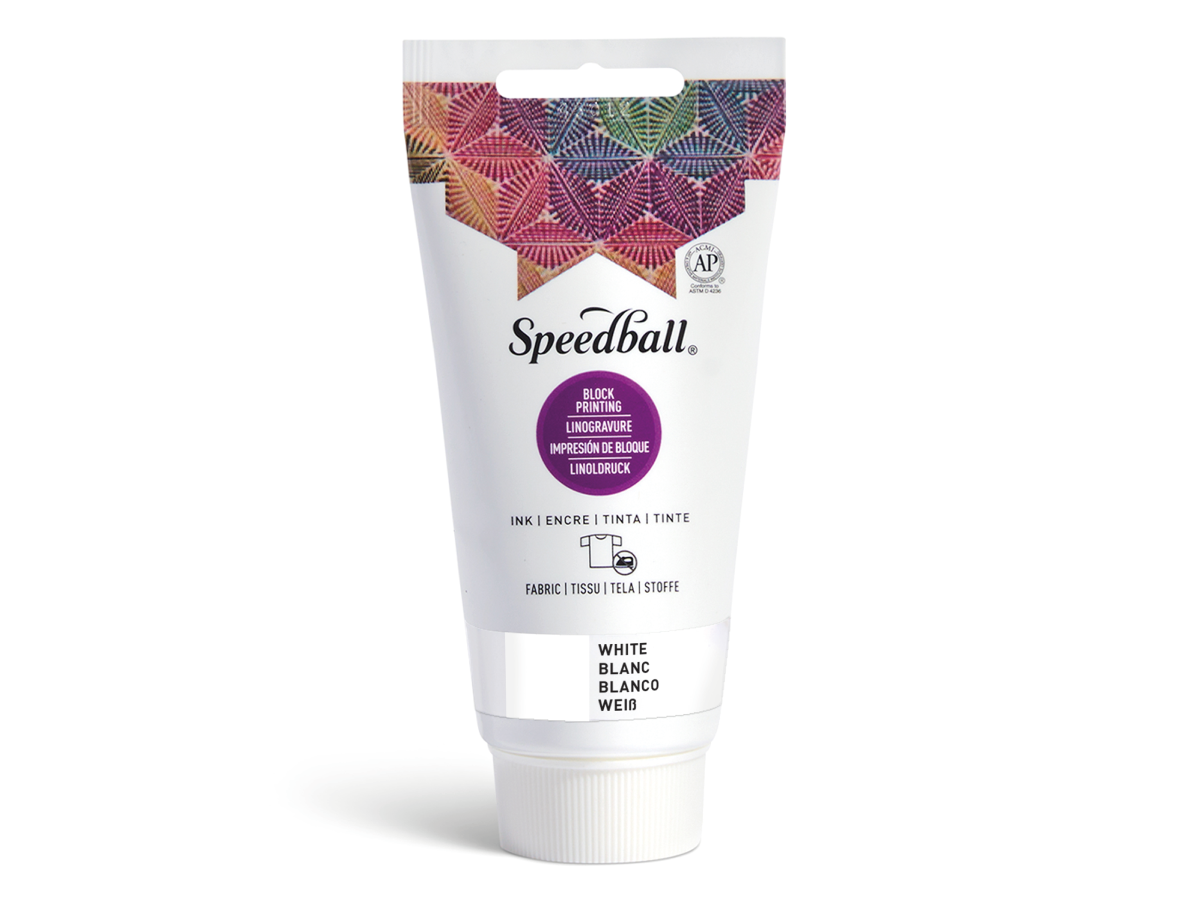 SPEEDBALL FABRIC BLOCKPRINTING INK 75ML WHITE 1