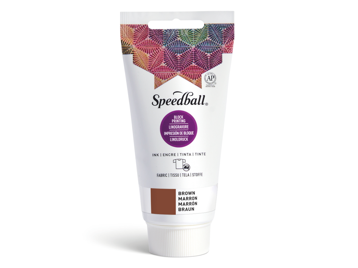 SPEEDBALL FABRIC BLOCKPRINTING INK 75ML BROWN 1