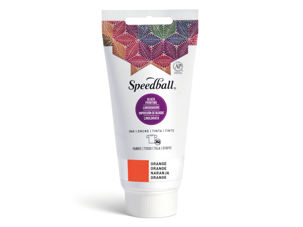 SPEEDBALL FABRIC BLOCKPRINTING INK 75ML ORANGE 1