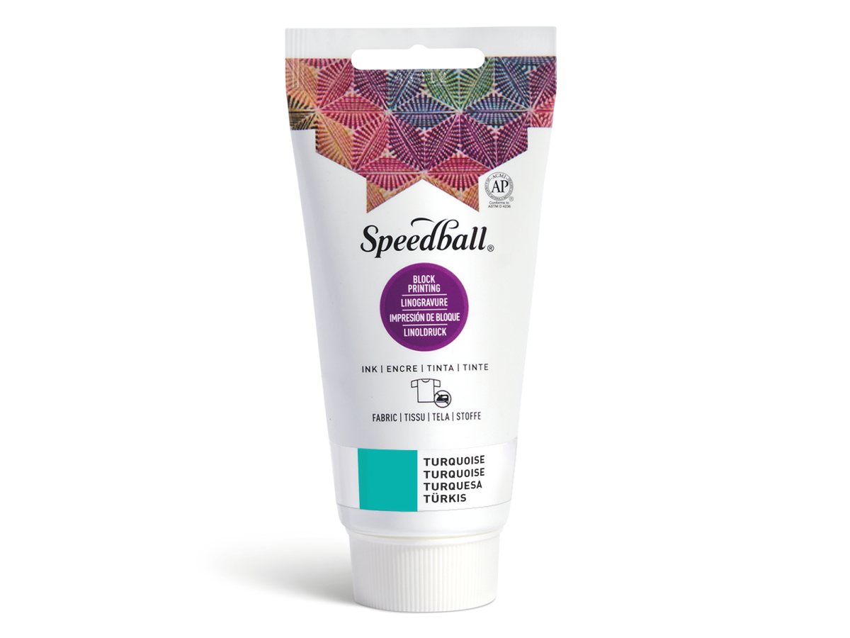 SPEEDBALL FABRIC BLOCKPRINTING INK 75ML TURQUOISE 1