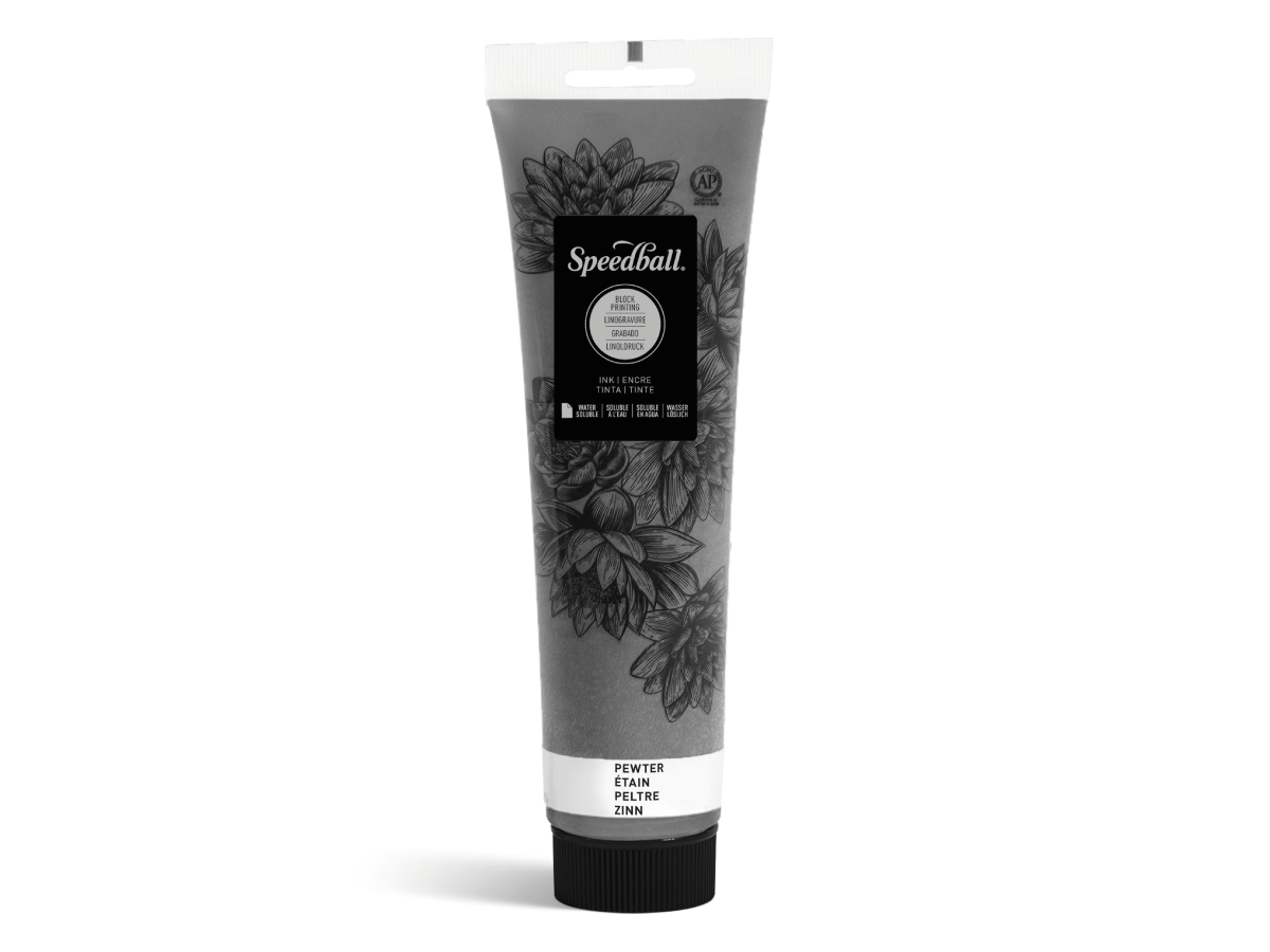 SPEEDBALL WATER-SOLUBLE BLOCK PRINTING INK 148ML PEWTER 1