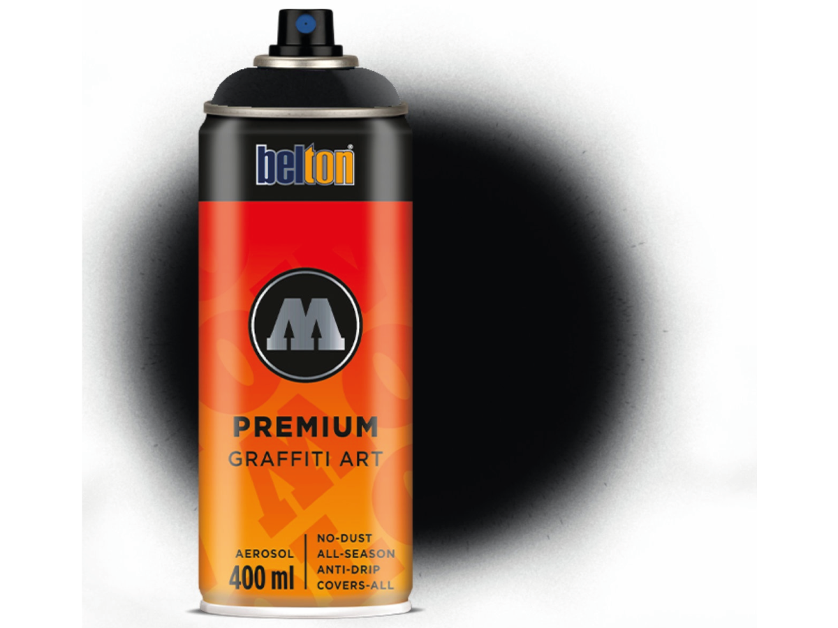 MOLOTOW BELTON PREMIUM 400ML 221 DEEP BLACK 1
