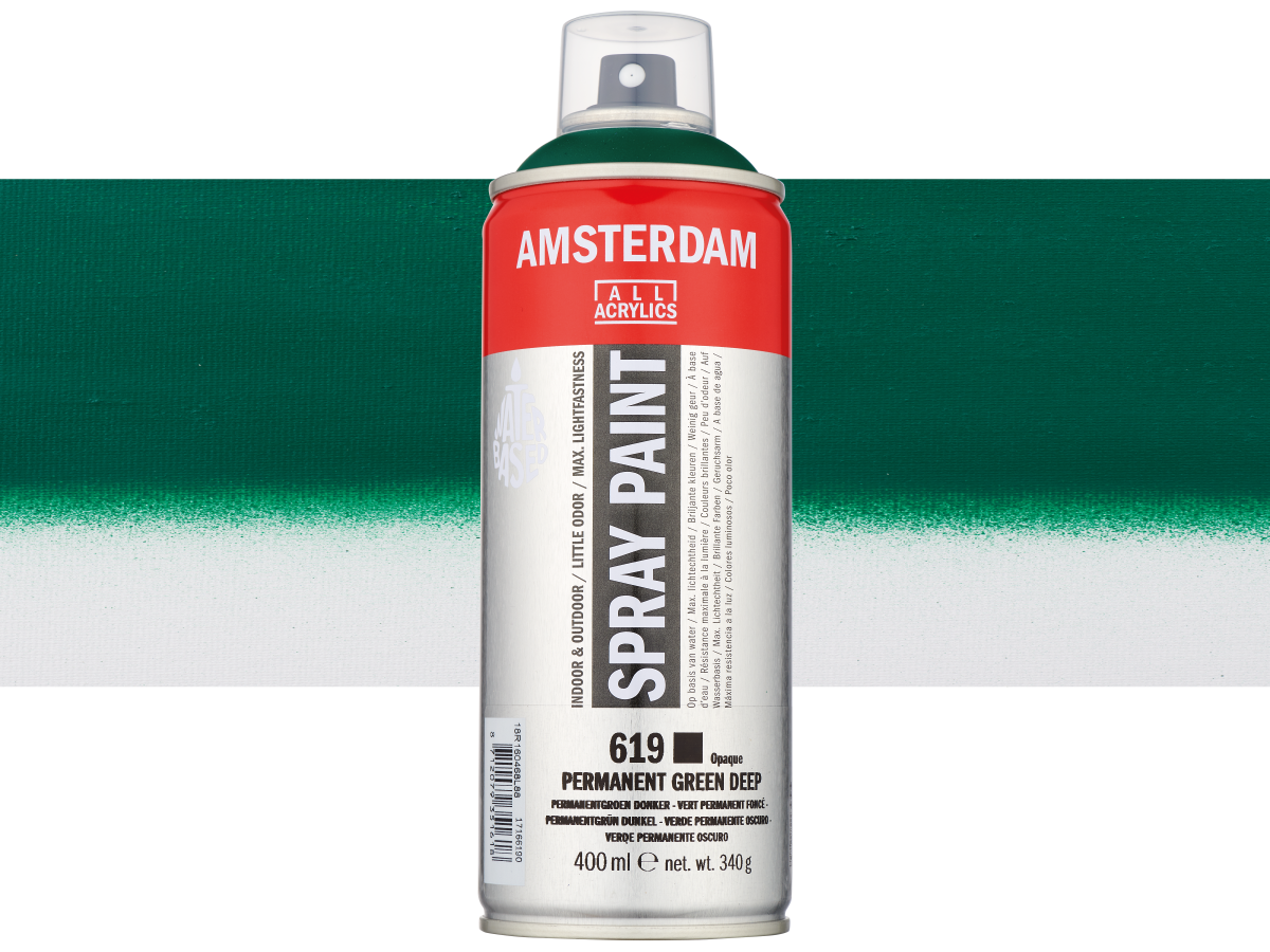 AMSTERDAM SPRAYPAINT 400ML 619 PERMANENTGRUN DUNKEL 1