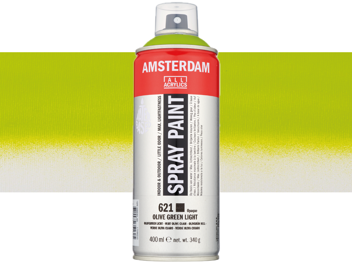 AMSTERDAM SPRAYPAINT 400ML 621 OLIVGRUN HELL 1