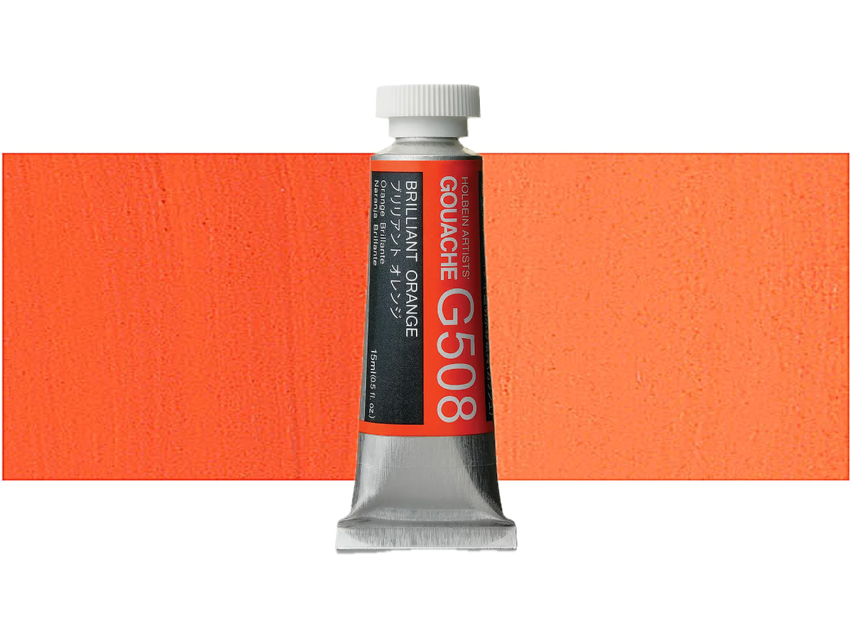 HOLBEIN ARTISTS' GOUACHE 15ML BRILLIANT ORANGE G508 1