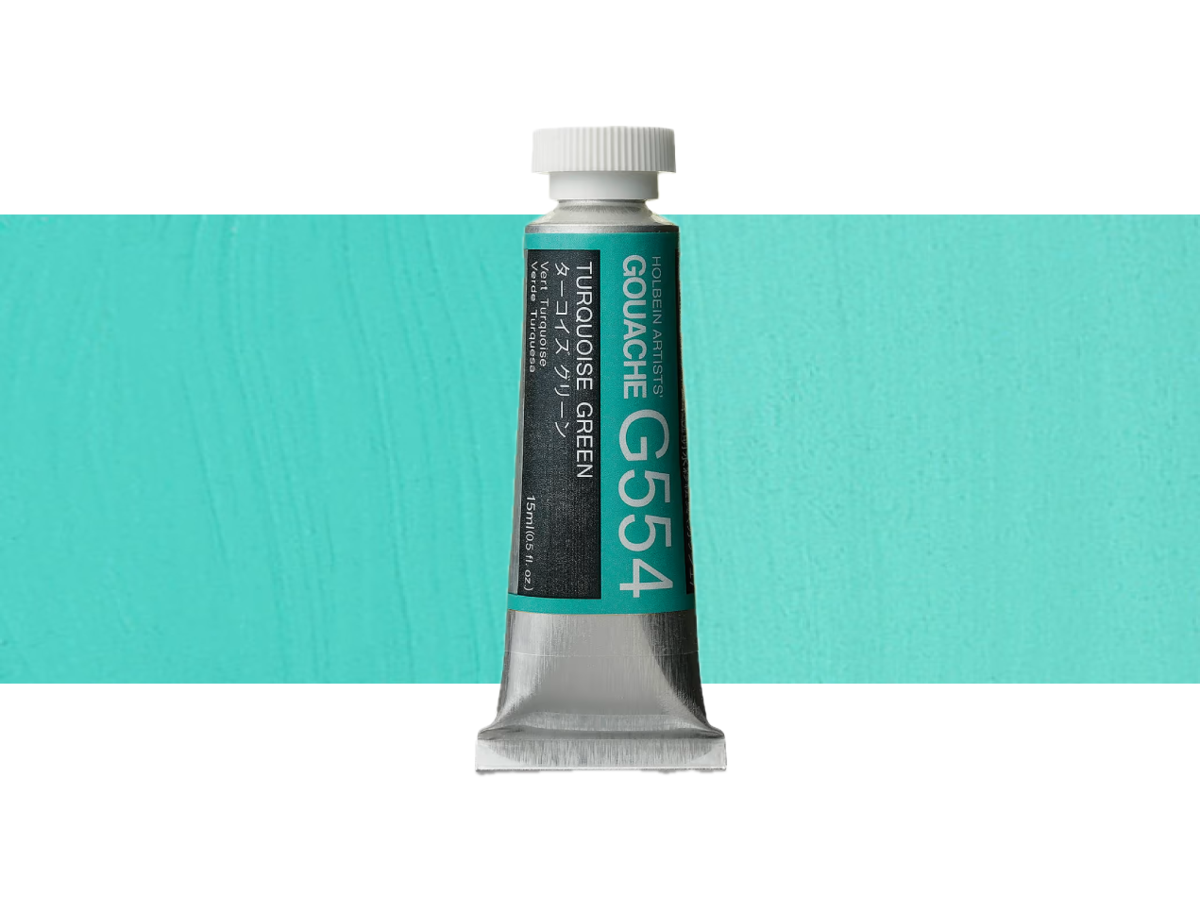 HOLBEIN ARTISTS' GOUACHE 15ML TURQUOISE GREEN G554 1