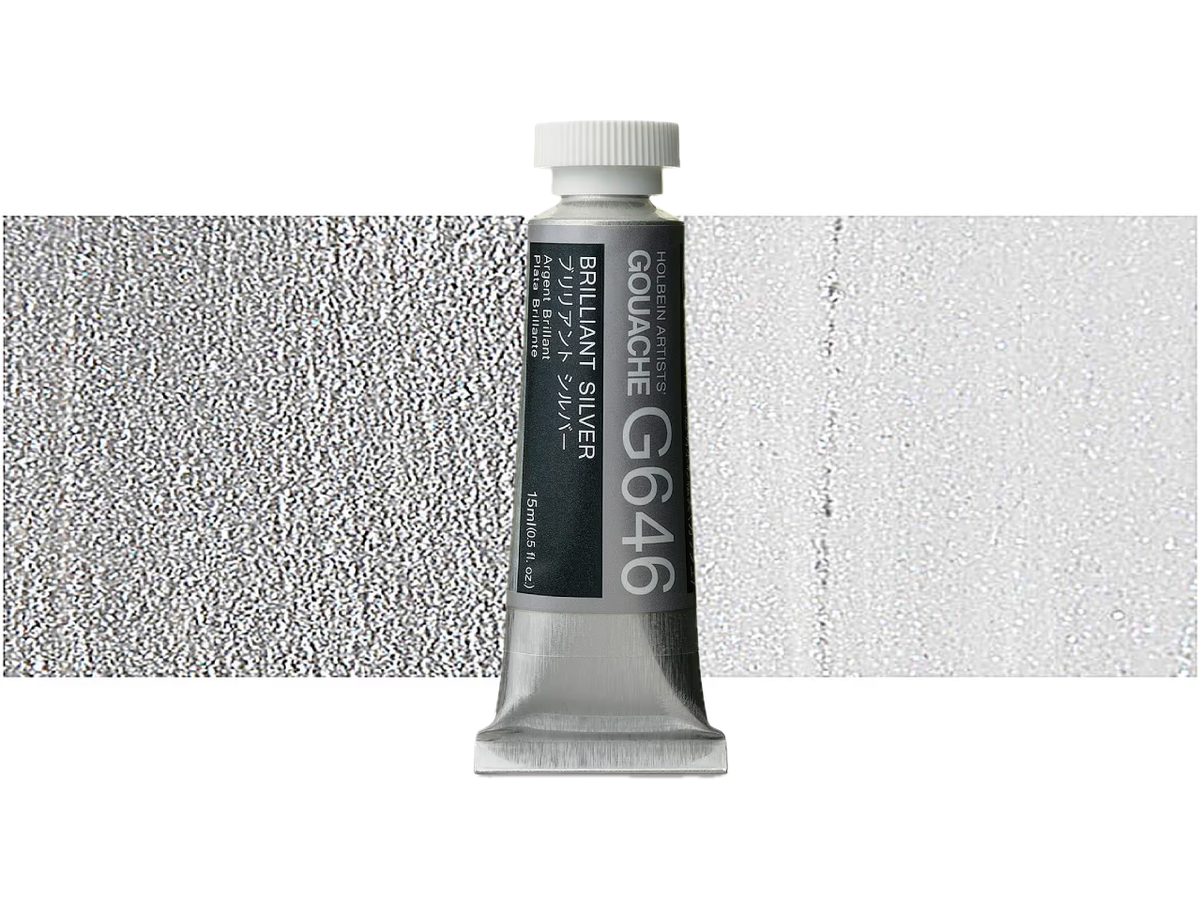 HOLBEIN ARTISTS' GOUACHE 15ML BRILJANT SILVER G646 1