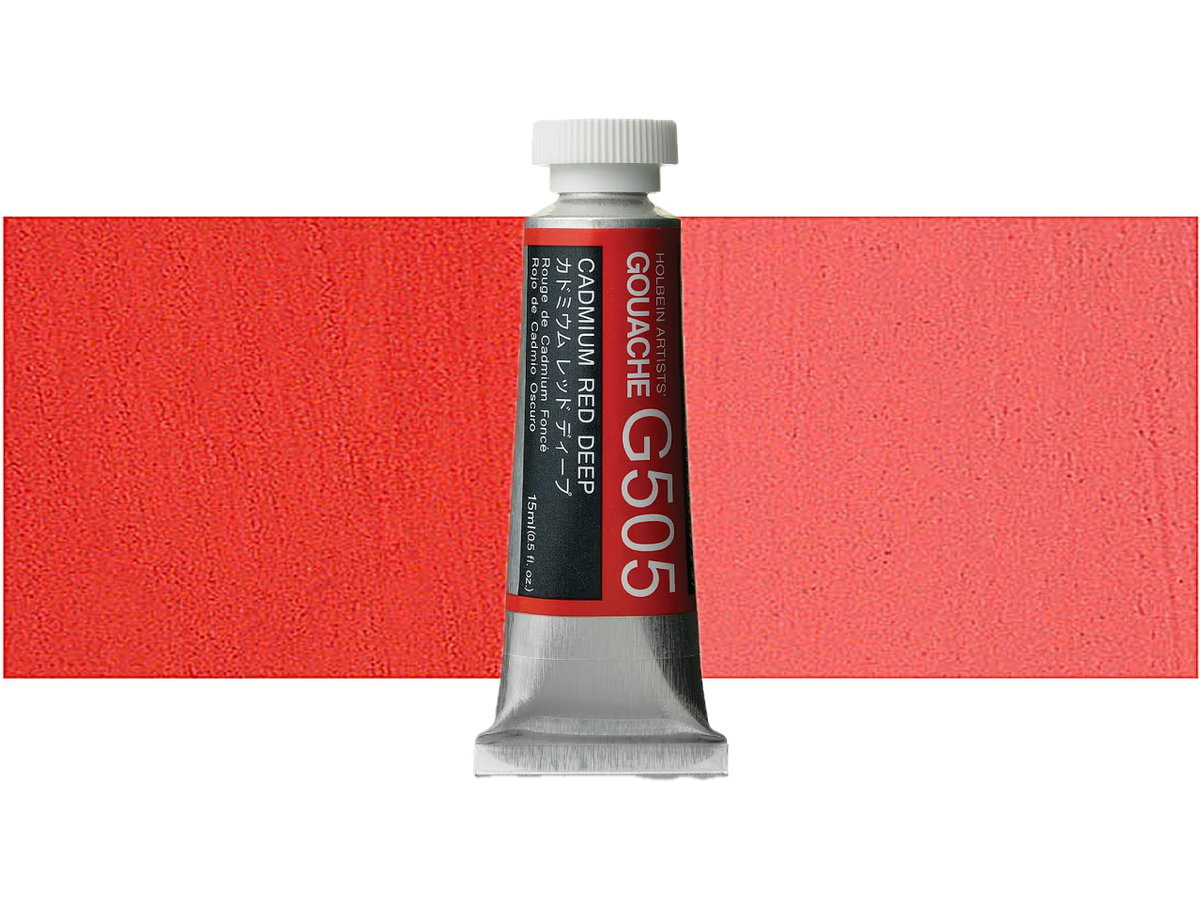HOLBEIN ARTISTS' GOUACHE 15ML CADMIUM RED DEEP G505 1