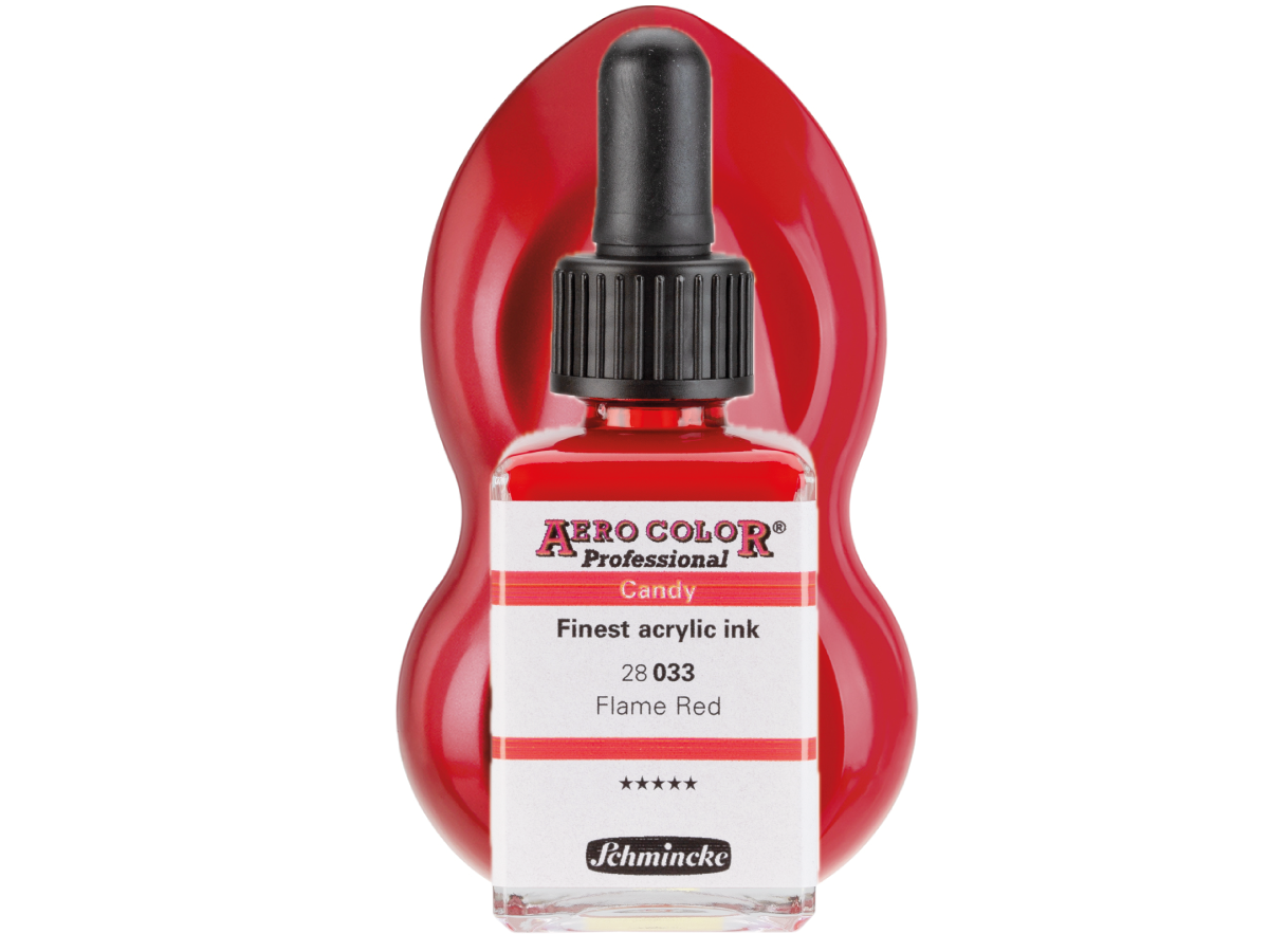 SCHMINCKE AERO COLOR ACRYLIC INK CANDY 28ML 033 FLAME RED 1