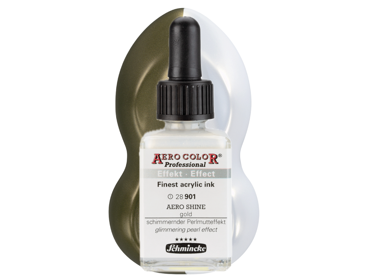 SCHMINCKE AERO COLOR ACRYLIC INK EFFECT 28ML 900 SHINE SILVER 1