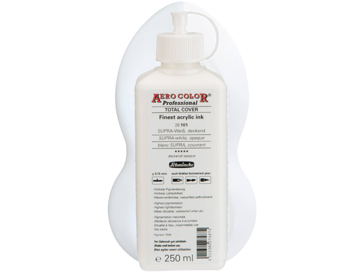 SCHMINCKE AERO COLOR ACRYLIC INK 250ML 101 SUPER WHITE 1