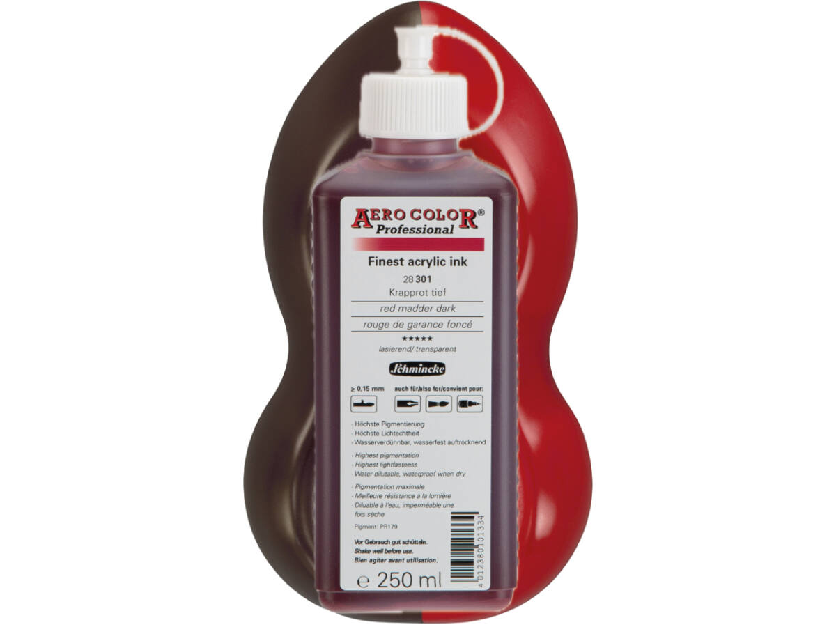 SCHMINCKE AERO COLOR ACRYLIC INK 250ML 301 KRAPROT TIEF 1
