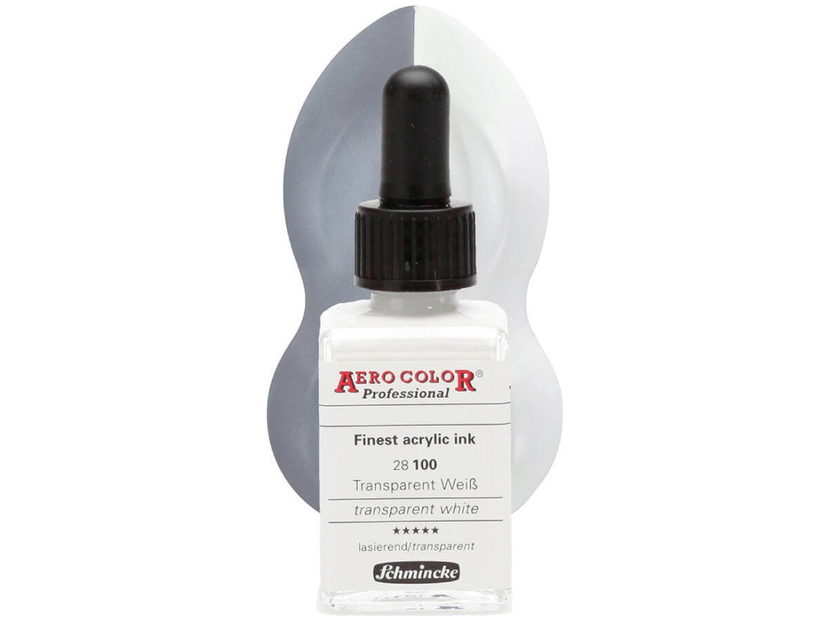 SCHMINCKE AERO COLOR ACRYLIC INK 28ML 100 TRANSPARENT WEISS 1