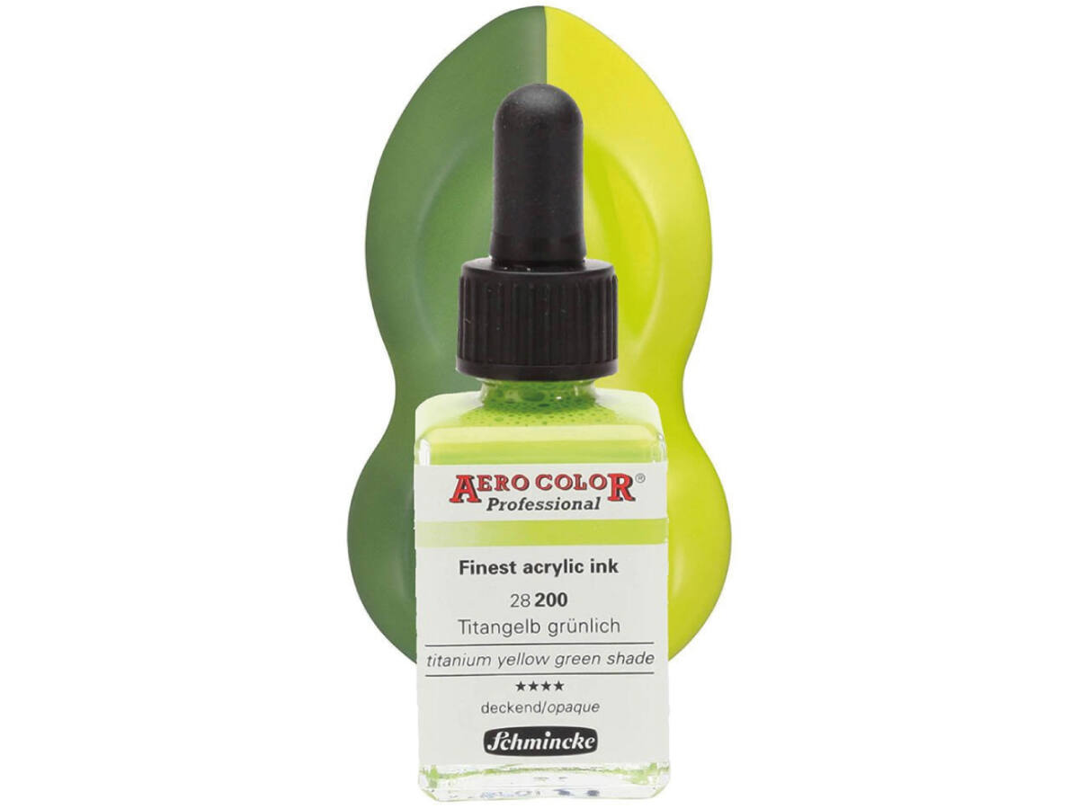 SCHMINCKE AERO COLOR ACRYLIC INK 28ML 200 TITANGELB GRUNLICH 1