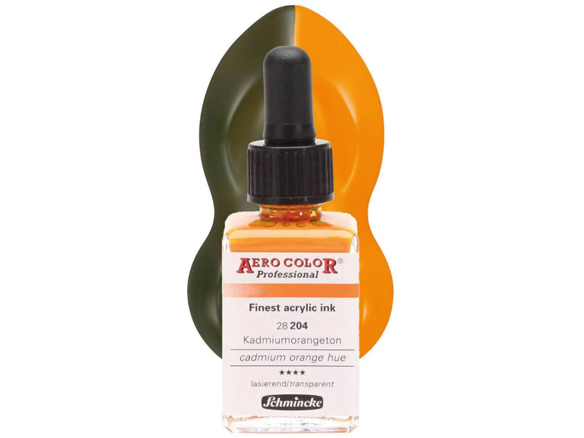 SCHMINCKE AERO COLOR ACRYLIC INK 28ML 204 KADMIUMORANGETON 1