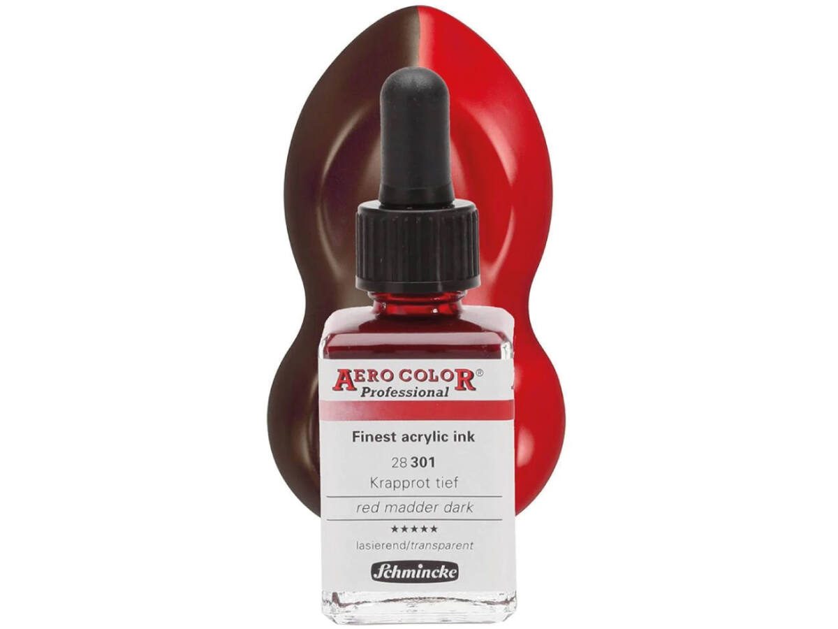 SCHMINCKE AERO COLOR ACRYLIC INK 28ML 301 KRAPPROT TIEF 1