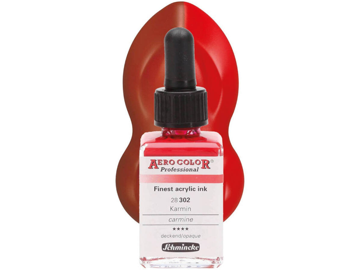 SCHMINCKE AERO COLOR ACRYLIC INK 28ML 302 KARMIN 1