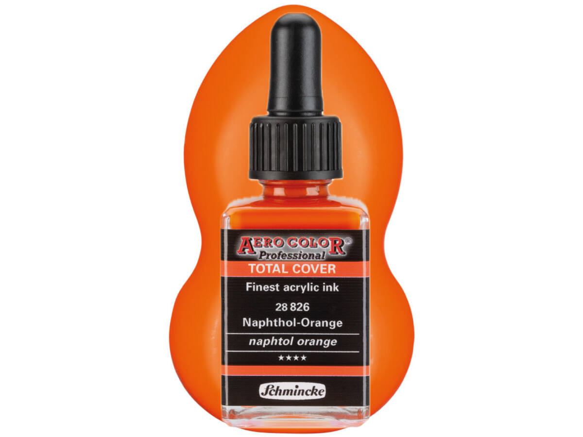 SCHMINCKE AERO COLOR ACRYLIC INK TOTAL COVER 28ML 28826 NAPHTHOL ORANGE 1