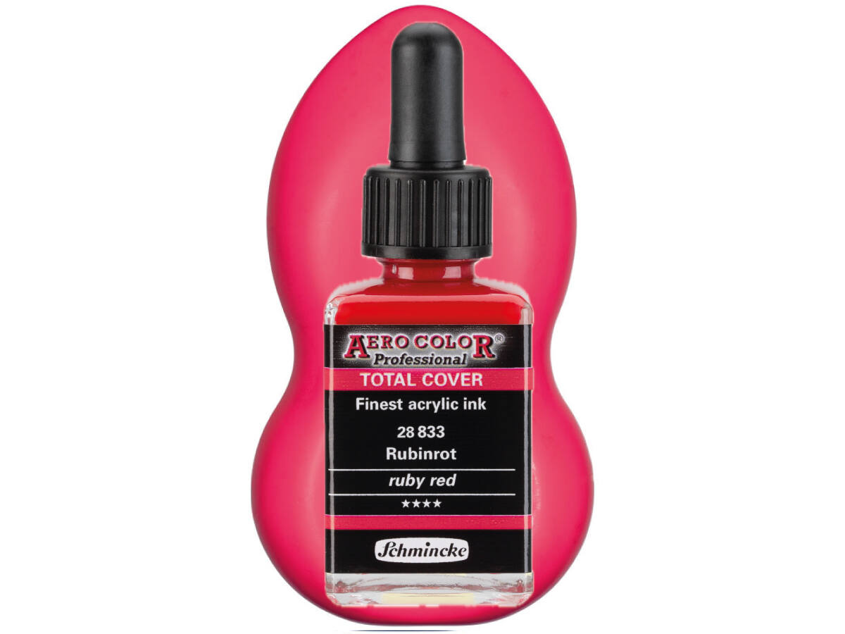 SCHMINCKE AERO COLOR ACRYLIC INK TOTAL COVER 28ML 28833 RUBY RED 1