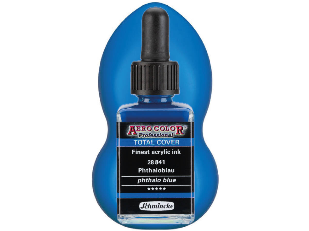 SCHMINCKE AERO COLOR ACRYLIC INK TOTAL COVER 28ML 28841 PHTHALO BLUE 1